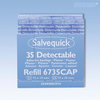 Image de Salvequick Pflaster-Strips detectable Refill 6735CAP (35 Stck.) 