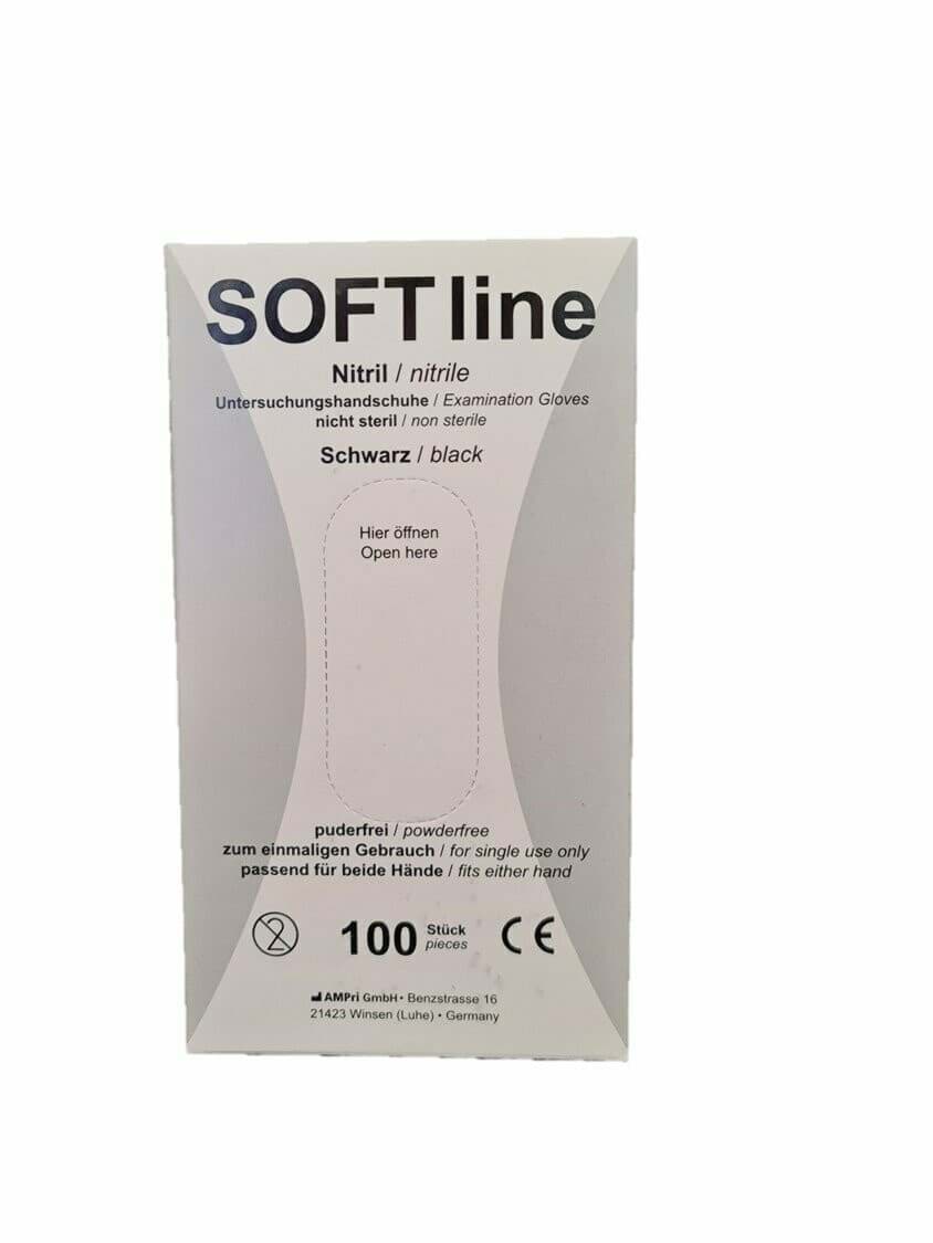 Bild von Nitril U.-Handschuhe Gr. XL unsteril puderfrei schwarz (100 Stck.)