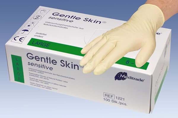 Bild von Gentle Skin sensitive U.-Handschuhe Latex, PF, Gr. L, unsteril
