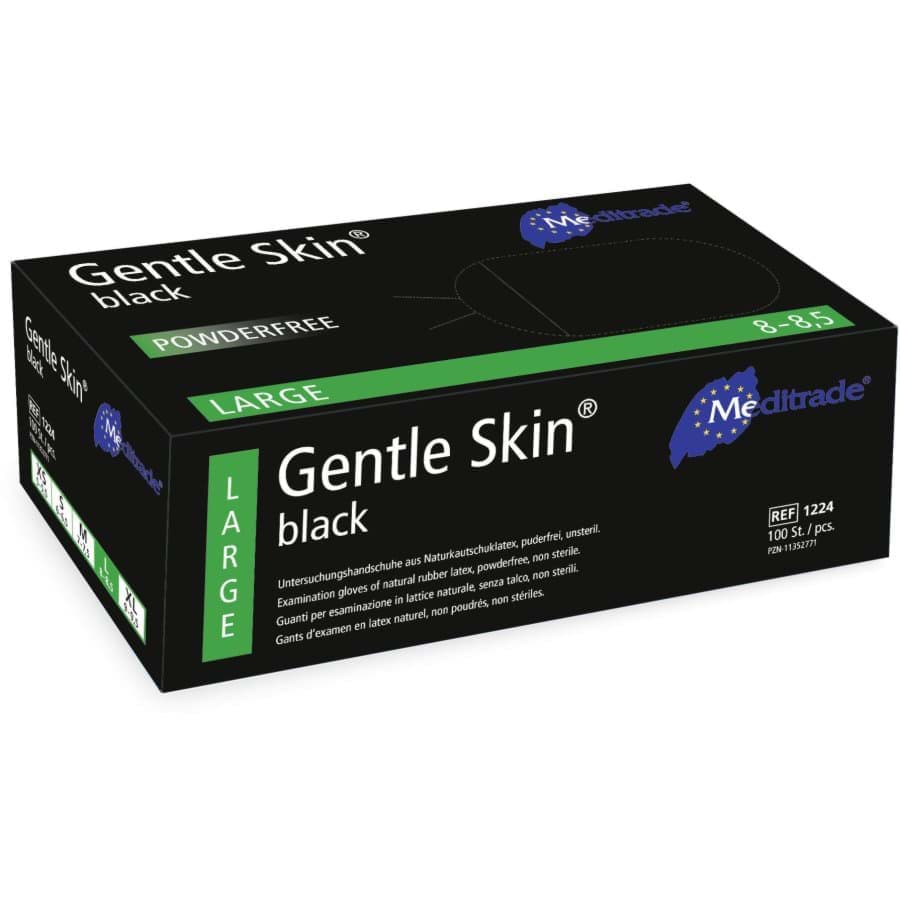 Image de Meditrade Gentle Skin® Black Latex Untersuchungshandschuhe L