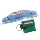Bild von AMBU LifeKey im grünen Softcase- Schlüsselanhänger mit Ambu-Logo