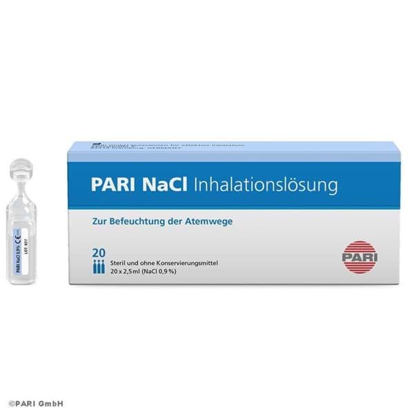 Bild av PARI NaCl Inhalationslösung 0,9% (20 Ampullen à 2,5 ml)
